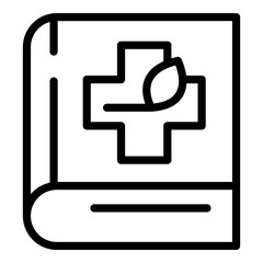 Poster - Herbal book icon. Outline herbal book vector icon for web design isolated on white background