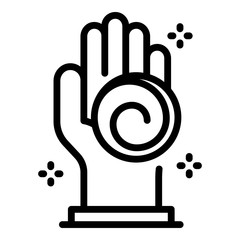 Wall Mural - Hand hypnosis icon. Outline hand hypnosis vector icon for web design isolated on white background