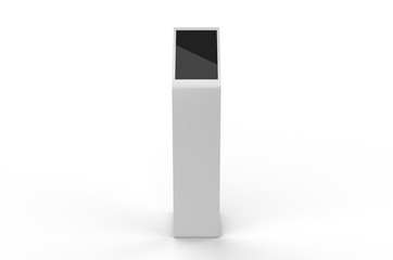 Wall Mural - Acrylic Information Show Electronic Display Floor Stand For Branding, 3d render illustration.