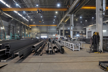 interior of the production room of a metal fabrication plant