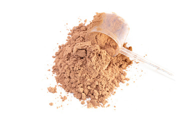 Wall Mural - A Chocolate Protein Powder Shake Isolated on a White Background