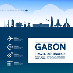 Fototapete - Gabon travel destination grand vector illustration. 