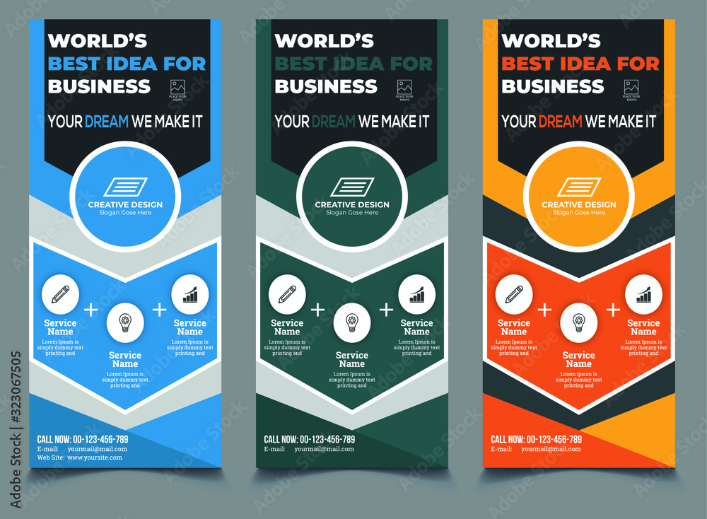 DL Flyer Template | Creative Modern Corporate DL Flyer Design with 3 ...