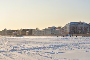 Wall Mural - View of University Embankment in Saint Petersburg.