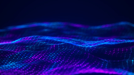 Aufkleber - Network connection dots and lines. Technology background. Plexus. Big data background. 3d rendering.