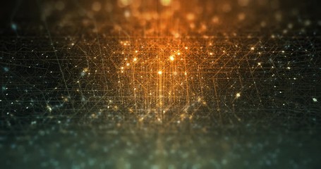 Poster - abstract tech background made of printed circuit board. depth of field effect and bokeh. internet co