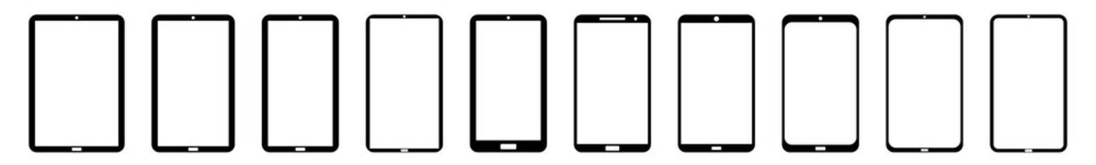 Wall Mural - mobile phone icon black | mobile phones illustration | smartphones symbol | cellphone logo | smart p