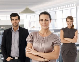 Poster - Mature businesswoman and colleagues in office