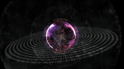 Poster - Earth Hologram Global Business Network Rotating. earth modern digital age and global connectivity. Futuristic Business and Technology Concept. 3D render, 4K seamless loop