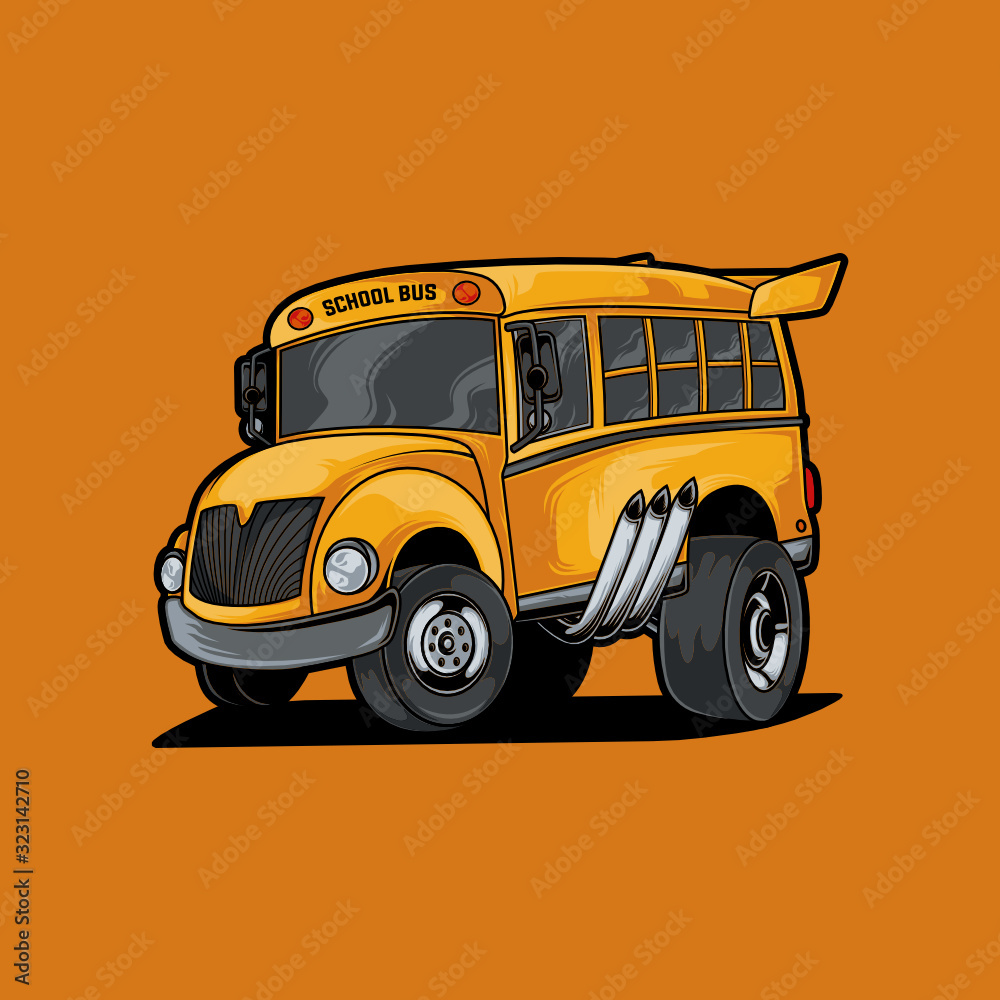 School bus racing vector illustration Stock Vector | Adobe Stock