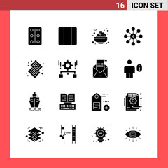 Sticker - 16 Icon Pack Solid Style Glyph Symbols on White Background. Simple Signs for general designing.