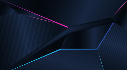 Poster - 3D MODERN ABSTRACT GAMING WITH DARK BLUE BACKGROUND
