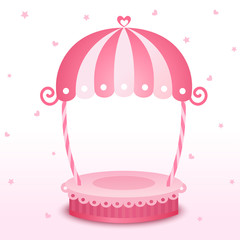 Wall Mural - Clip art of pink stand display on white background.