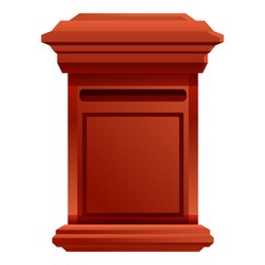 Poster - Wood mailbox icon. Cartoon of wood mailbox vector icon for web design isolated on white background