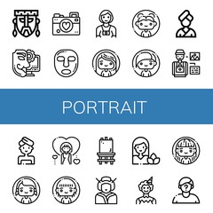 Canvas Print - portrait simple icons set