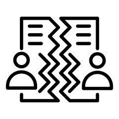 Poster - Divorce official paper icon. Outline divorce official paper vector icon for web design isolated on white background