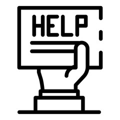 Poster - Help service center icon. Outline help service center vector icon for web design isolated on white background