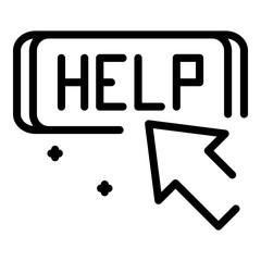 Poster - Help service center icon. Outline help service center vector icon for web design isolated on white background