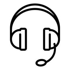 Poster - Headset icon. Outline headset vector icon for web design isolated on white background
