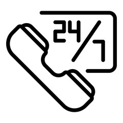 Poster - All day call center icon. Outline all day call center vector icon for web design isolated on white background