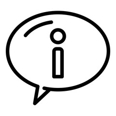 Poster - Info service chat icon. Outline info service chat vector icon for web design isolated on white background