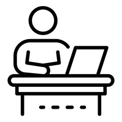 Poster - Office job icon. Outline office job vector icon for web design isolated on white background