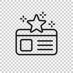 Loyalty card icon in flat style. Reward vector illustration on white isolated background. Discount business concept.