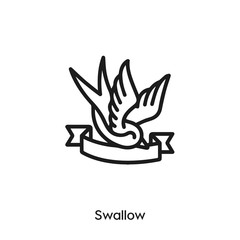 Wall Mural - swallow icon vector sign symbol