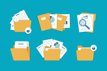 Poster - open folder icon. folder with documents,flat design icon vector illustration