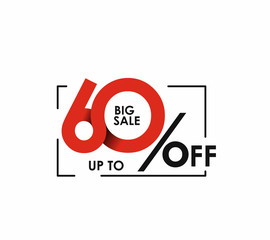 Wall Mural - 60% big sale upto off discount design. vetor illustration.