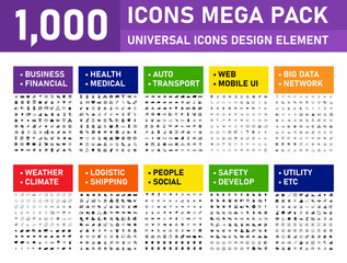 Poster - 1000 Mega pack Icons