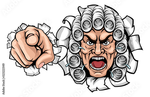 An angry or mean judge cart...