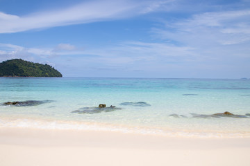 Beautiful tropical paradise beach with white sand