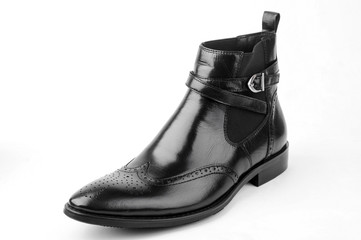 Black high top leather shoes