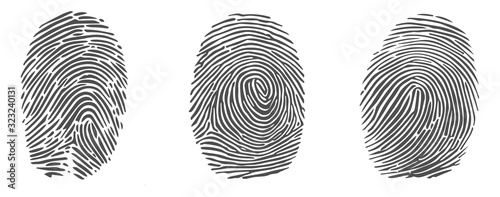 Fotomural Set of vector fingerprint icons isolated on white background.