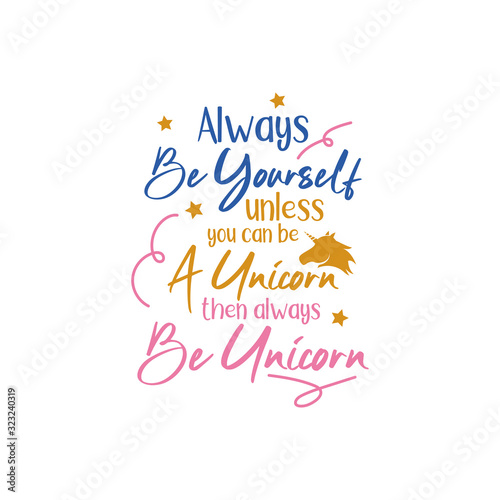 Fotomural Unicorn quote lettering typography