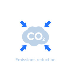 Canvas Print - co2, carbon emissions reduction vector flat icon