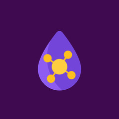 Sticker - Acid icon with drop, flat vector