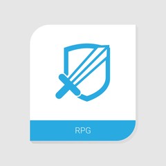 Poster - Editable filled RPG icon from Gaming icons category. Isolated vector RPG sign on white background