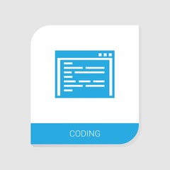 Wall Mural - Editable filled coding icon from Web Development icons category. Isolated vector coding sign on white background