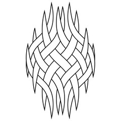 Poster - Pattern tattoo logo, intertwining smoke vapors, vector Celtic knot of curved stripes, logo tattoo pattern intertwined curved lines