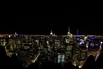 Canvas Print - New York City Manhattan skyline aerial view with Empire State and skyscrapers