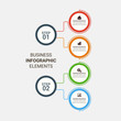 © Vectosome - Business infographic template. Colorful elements with numbers 3, 4, 5, 6 options or steps. Vector illustration graphic design.