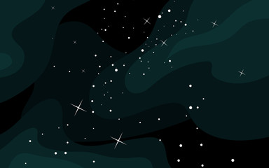 Wall Mural - vector space background . cute flat style template with stars in outer space