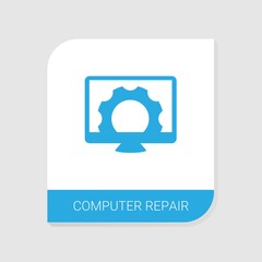 Wall Mural - Editable filled Computer repair icon from Services icons category. Isolated vector Computer repair sign on white background