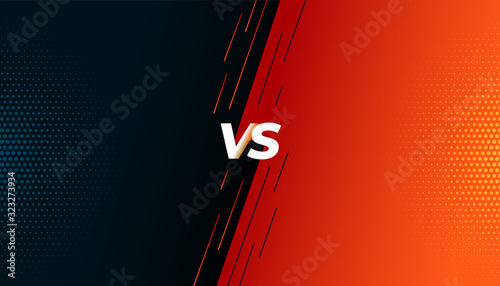 Fotografía versus vs fight battle screen background design