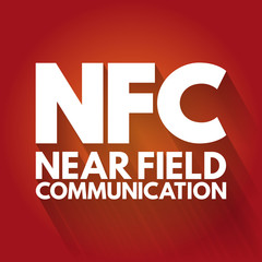 Poster - NFC - Near Field Communication acronym, technology concept background