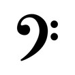 Bass clef outline icon. Symbol, logo illustration for mobile concept and web design.