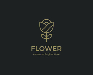 Wall Mural - Modern elegant flower logo design