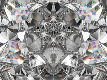 Gemstone Or Diamond Texture Closeup And Kaleidoscope